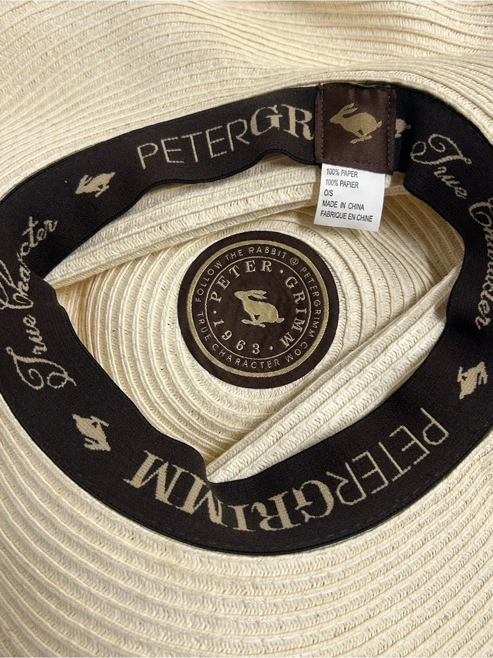 Peter Grimm Wide Brim Straw Sun Hat Natural Tan Floppy Beach Hat Boho